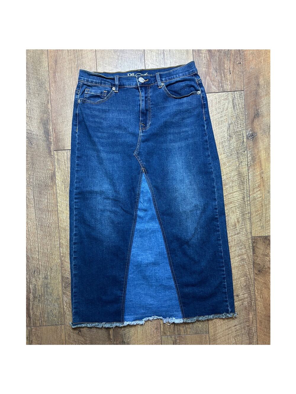 y2k patchwork denim maxi skirt diane gilman 30x32